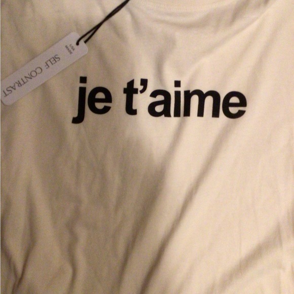 NEW! Self Contrast Je t aime tee - Picture 2 of 5